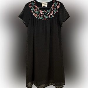 Savanna Jane- Embroidered black baby doll dress
